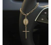 Shein 1 pieza Decoración para volante, longitud ajustable de 15 cm, minimalista, lindo, accesorio de coche con colgante de rosario creativo, decoración de c