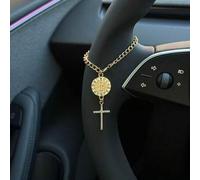 Shein 1 pieza Decoración para volante, longitud ajustable de 15 cm, minimalista, lindo, accesorio de coche con cuentas de rosario creativas, decoración colg