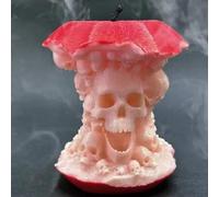 Shein 1 pieza Decoración única de la manzana envenenada de la bruja en 3D, centro de mesa creativo de calavera de manzana impresa en 3D para Halloween, deco