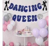 Shein 1 pieza Decoraciones de fiesta, Pancarta de bola de discoteca brillante para decoraciones de fiesta de Mamma Mia, cumpleaños, despedida de soltera, bo