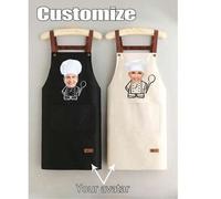 Shein 1 pieza Delantal personalizado para papá, hombre, mujer, con nombre personalizado o logo. Delantal de cocina impermeable personalizado con logo, image