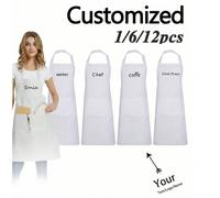 Shein 1 pieza Delantal personalizado para papá, hombres, mujeres, con logo de nombre personalizado, delantal de chef de cocina impermeable personalizado par
