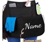 Shein 1 Pieza Delantal personalizado y personalizable de poliéster unisex con 2 bolsillos - Delantal corto personalizable de media cintura para camarero, un