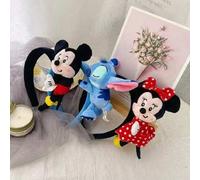 Shein 1 pieza Diadema de personaje de anime Disney, accesorio de cabello con muñeco de dibujo animado lindo de Stitch, Mickey, Minnie, regalo perfecto para