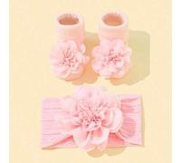 Shein 1 pieza Diadema floral de princesa de nailon suave + 1 pieza de calcetines antideslizantes para bebé, set de 2 piezas para San Valentín