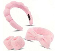 Shein 1 Pieza Diadema para lavado de cara/2 Piezas Muñequeras para lavado de cara/3 Set de Diademas de Hidroterapia/4 Set de Diademas para Lavado de Cara, D