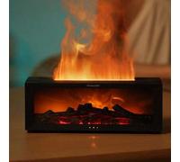 Shein 1 pieza Difusor de aroma de chimenea creativa de 150ml USB, humidificador ultrasónico con llama LED y control remoto, adecuado para regalo de Navidad