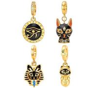 Shein 1 pieza Diseño vintage de nicho de la serie de mitología egipcia antigua, ojo malvado, diosa gata Bastet, gato sagrado faraónico, colgante de cuentas