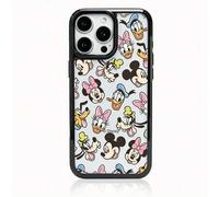 Shein 1 pieza Disney Mickey Minnie Donald Daisy 2-En-1 Marco Acrílico Anti-Caída Creativo Cámara Elevada Patrón de Dibujos Animados Negro Único Funda de Tel
