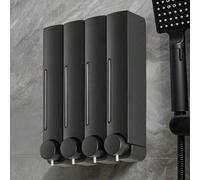 Shein 1 pieza Dispensador de jabón de baño montado en la pared, instalación con taladro o adhesivo sin clavos, dispensador de bomba para el hogar, hotel, co