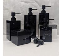 Shein 1 pieza Dispensador de loción de baño de patrón de tinta negra de lujo, botella recargable y reutilizable para jabón lÃquido/champú/gel de baño