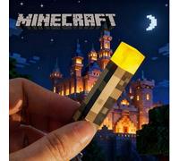 Shein 1 pieza Edición conmemorativa Serie Pixel Antorcha Decoración Llavero Luz Nocturna, Iluminación de Aventura al Aire Libre, Minecraft Siete Colores/Mon