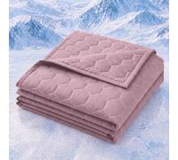 Shein 1 pieza Edredón refrescante, estampado de panal gris y rosa, manta de aire acondicionado, decoración de dormitorio, transpirable y ligera, ultra suave