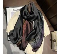 Shein 1 pieza Elegante bufanda larga de satén con estampado de color brillante para mujer, chal ligero y suave de moda, versátil para uso casual y hijab