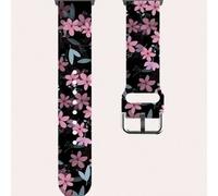 Shein 1 pieza Elegante correa de reloj de TPU con estampado de pétalos de flores de otoño, apta para Ultra/SE/Series 10/9/8/7/6/5/4/3/2/1 de 38/40/41/42/44/