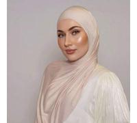 Shein 1 pieza Elegante pañuelo hijab clásico de unicolor, suave mezcla de algodón satinado, turbante y envoltorio para la cabeza, adecuado para la vida diar