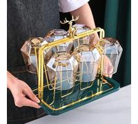 Shein 1 pieza Elegante soporte de hierro para tazas con diseño de ciervo y ginkgo, rejilla de drenaje para tazas de café, copas de vino, adecuado para difer