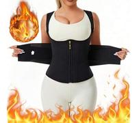 Shein 1 pieza Entrenador de cintura para sauna para mujer, chaleco transpirable para control del abdomen y moldeador corporal, faja abdominal posparto con c