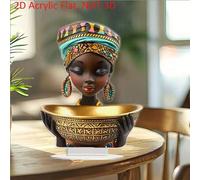 Shein 1 pieza Escultura acrílica 2D, que representa a una mujer africana antigua, decoración de escritorio inspiradora, tema de cultura pop multifuncional,