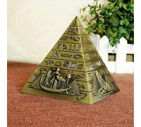Shein 1 pieza Escultura de resina de la Pirámide, un Hito Egipcio, Decoración del hogar creativa, Adorno de escritorio de oficina con jeroglíficos egipcios