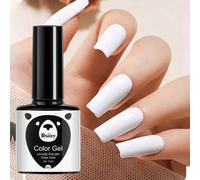Shein 1 pieza Esmalte de uñas blanco tipo gel que se retira con remojo, se necesita lámpara LED/UV. Pintura de gel blanco apta para salón de uñas y uso DIY