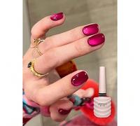 Shein 1 pieza esmalte de uñas en gel con efecto cat eye y sabor a mermelada de ciruela negra de 10 ml con cuentas de cristal y propiedades de curado con luz