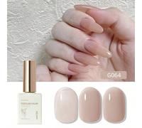 SHEIN Esmalte de uñas en gel efecto hielo translúcido brillo Rosa 15 ml se retira con remojo