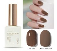 Shein 1 Pieza Esmalte De Uñas De Gel Marrón De 15 Ml, Esmalte De Gel De Purpurina Remojable Para Todas Las Estaciones: Arte De Uñas Diy En Salón De Belleza