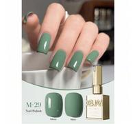 Shein 1 pieza Esmalte de uñas en gel verde de 15ML, barniz semipermanente, pegamento para uñas que se retira con remojo, esmalte de uñas UV LED para manicur