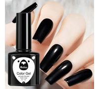 Shein 1 pieza Esmalte de uñas gel negro soporta el verano, se requiere lámpara de uñas LED de Gel remojable para uñas de gel UV negras y esmalte de gel blan