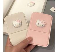 Shein 1 pieza Espejo de maquillaje plegable y pequeño de Hello Kitty de Sanrio, espejo de escritorio de viaje con diseño de dibujos animados lindo para estu