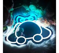 Shein 1 pieza Espejo de pared para dormitorio con luces de neón del personaje Cinnamoroll de anime, para tocador, sala de estar, pasillo, luces de neón, tir