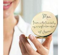 Shein 1 pieza Espejo personalizado con texto, escribe lo que quieras decir a tu familia/amigos/novia, regalo para mamá, regalo personalizado para la boda de