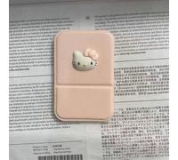 Shein 1 pieza Espejo plegable pequeño de Hello Kitty de Sanrio, espejo de maquillaje portátil y lindo de dibujos animados. Superficie de material de PU, ese
