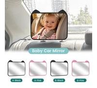 Shein 1 pieza Espejo retrovisor para bebé con forma de oso de colores, apto para niños mirando hacia atrás, visión amplia, a prueba de roturas, aprobado en