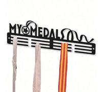 Shein 1 pieza Estante metálico para exhibir medallas, soporte de almacenamiento de medallas con silueta negra de letras, decora mis medallas, ideal para mar