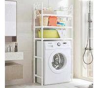 Shein 1 pieza Estantería de baño de 2-3 niveles, estante superior de lavadora, Con gancho, puede colgar la ropa, estantes de almacenamiento de ahorro de esp