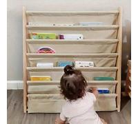 Shein 1 pieza Estantería para libros infantiles, Estantería para cuentos, Estantería de almacenamiento de madera independiente para bebés, niños pequeños, e