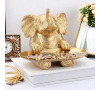 Shein 1 pieza Estatua de elefante de resina Bandeja de almacenamiento de joyas, Joyas, Bandeja de almacenamiento de llaves, Para acentos de decoración del h