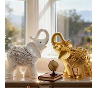 Shein 1 pieza Estatua decorativa de elefante de Feng Shui, decoración del hogar, adecuada para habitación, hogar, cumpleaños, cocina, boda, dormitorio, sala