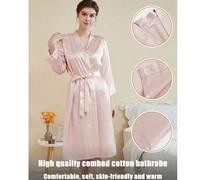Shein 1 pieza Este albornoz de lujo ligero de manga tres cuartos es adecuado para el uso en el hogar, el hotel, la piscina al aire libre y las fiestas de bo