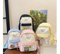 Shein 1 pieza Este elegante, sencillo y lindo bolso de mochila con cremallera de nailon presenta un diseño único que lo hace versátil y adecuado para uso di