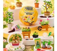 Shein 1 pieza Estilo aleatorio MGA's Miniverse Make It Mini Nature Mystery Capsule, Set de manualidades DIY de jardín mini con escena de carrito de flores,
