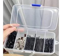 Shein 1 pieza Estuche de almacenamiento para pinzas de pelo, Caja con 5 compartimentos para horquillas, lazos para el cabello, pasadores y otros accesorios