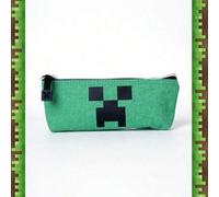 Shein 1 pieza Estuche de lápices grande con licencia oficial de Minecraft Creeper, bolsa de lápices portátil de gran capacidad, bolsa de papelería sencilla,