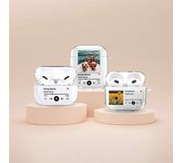 Shein 1 pieza Estuche personalizado de auriculares Bluetooth transparente, reproductor de música personalizable con título de canción, nombre del artista y