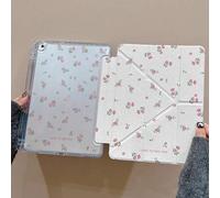 Shein 1 pieza Estuche protector de acrílico con estampado floral en rosado, de doble cara, con protección anti-golpes y compatible con iPad/, con función de