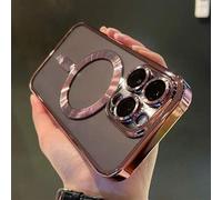 Shein 1 pieza Estuche protector magnético con acabado brillante y enchapado para lente compatible con iPhone 11 12 13 14 15 16 Pro/ProMax, Galaxy A54, S22,