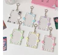 Shein 1 pieza Estuche rígido con diseño de estrella, Estuche protector de 3 pulgadas para estudiantes, Juego de colgante pequeño para exhibir tarjetas de íd