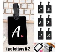 Shein 1 pieza Etiqueta de equipaje con patrón de letras del alfabeto de amor, Etiqueta de nombre de equipaje de PVC para crucero de carnaval, Etiqueta de eq
